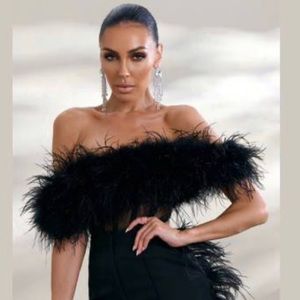 Club l feather corset bodysuit